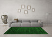 Machine Washable Abstract Green Contemporary Area Rugs in a Living Room,, wshcon899grn