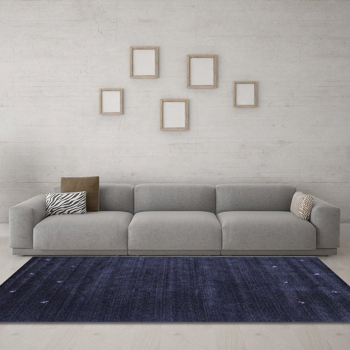Machine Washable Abstract Blue Contemporary Rug in a Living Room, wshcon899blu