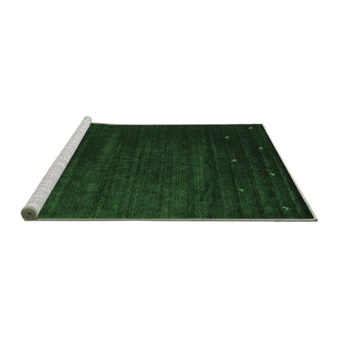 Sideview of Machine Washable Abstract Emerald Green Contemporary Area Rugs, wshcon899emgrn