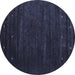 Round Abstract Blue Contemporary Rug, con899blu