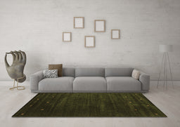 Machine Washable Abstract Brown Contemporary Rug in a Living Room,, wshcon899brn