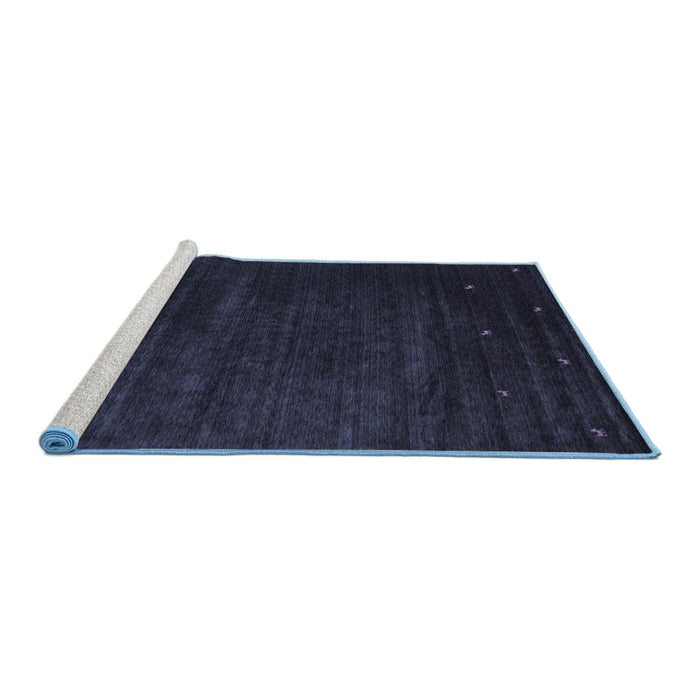 Sideview of Machine Washable Abstract Blue Contemporary Rug, wshcon899blu