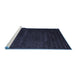 Sideview of Machine Washable Abstract Blue Contemporary Rug, wshcon899blu