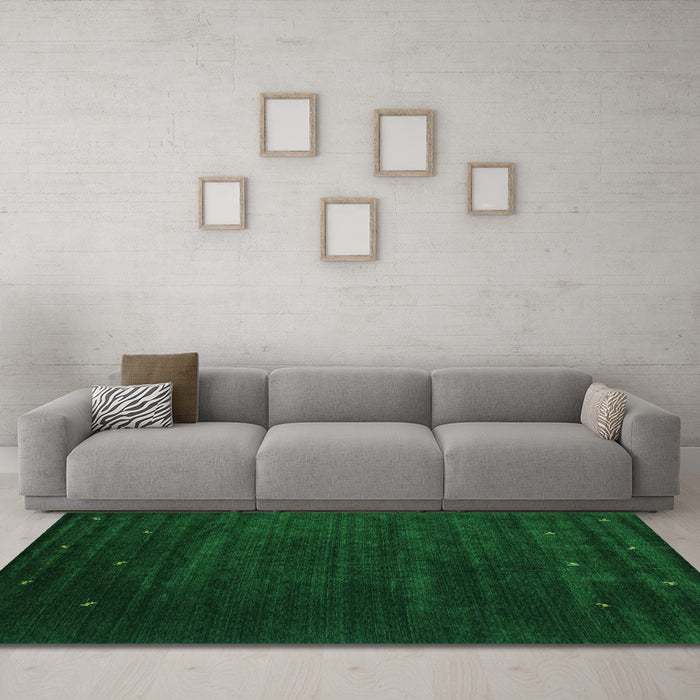 Machine Washable Abstract Turquoise Contemporary Area Rugs in a Living Room,, wshcon899turq