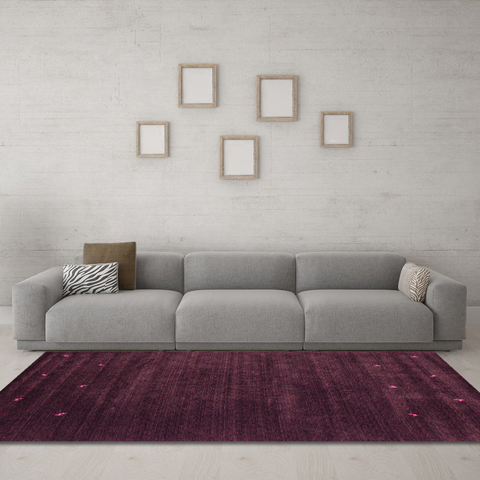 Machine Washable Abstract Pink Contemporary Rug in a Living Room, wshcon899pnk