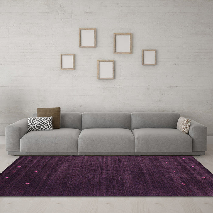 Machine Washable Abstract Purple Contemporary Area Rugs in a Living Room, wshcon899pur