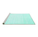 Sideview of Machine Washable Solid Turquoise Modern Area Rugs, wshcon89turq