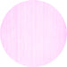 Round Solid Pink Modern Rug, con89pnk