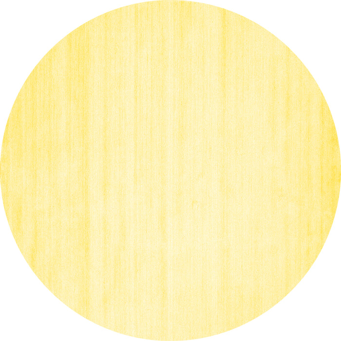 Round Solid Yellow Modern Rug, con89yw