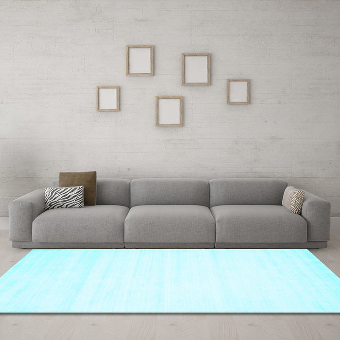 Machine Washable Solid Light Blue Modern Rug in a Living Room, wshcon89lblu