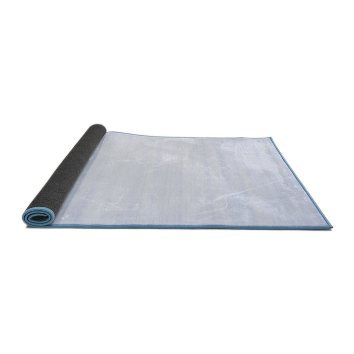 Sideview of Solid Blue Modern Rug, con89blu