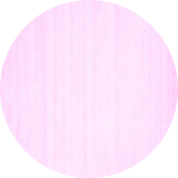 Round Machine Washable Solid Pink Modern Rug, wshcon89pnk
