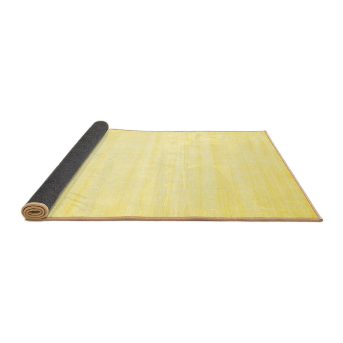 Sideview of Solid Yellow Modern Rug, con89yw