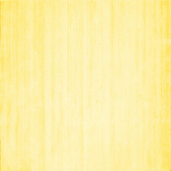 Square Machine Washable Solid Yellow Modern Rug, wshcon89yw