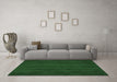Machine Washable Abstract Emerald Green Contemporary Area Rugs in a Living Room,, wshcon8emgrn