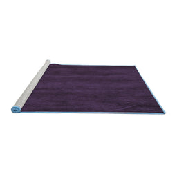 Sideview of Machine Washable Abstract Blue Contemporary Rug, wshcon8blu