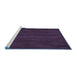 Sideview of Machine Washable Abstract Blue Contemporary Rug, wshcon8blu