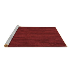 Sideview of Machine Washable Abstract Brown Contemporary Rug, wshcon8brn