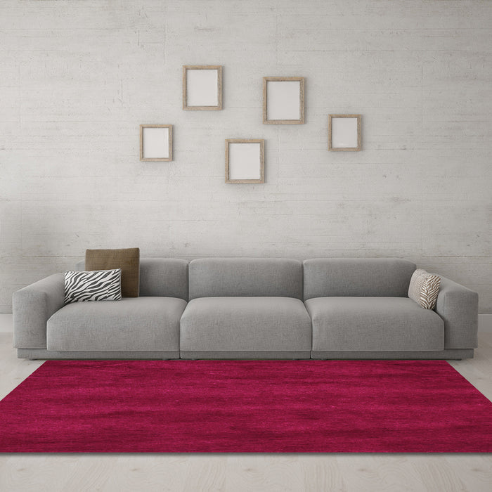 Machine Washable Abstract Pink Contemporary Rug in a Living Room, wshcon8pnk