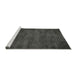 Serging Thickness of Machine Washable Contemporary Gray Rug, wshcon9