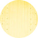 Round Machine Washable Solid Yellow Modern Rug, wshcon900yw