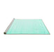 Sideview of Machine Washable Solid Turquoise Modern Area Rugs, wshcon900turq