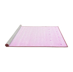 Sideview of Machine Washable Solid Pink Modern Rug, wshcon900pnk