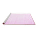 Sideview of Machine Washable Solid Pink Modern Rug, wshcon900pnk