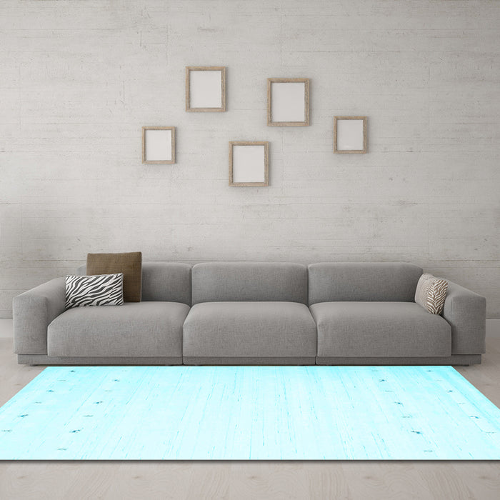 Machine Washable Solid Light Blue Modern Rug in a Living Room, wshcon900lblu