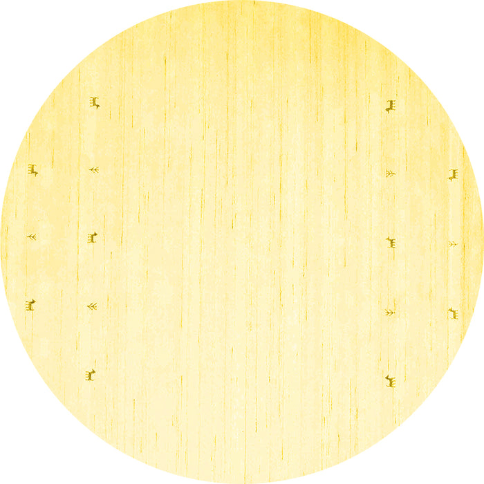 Round Solid Yellow Modern Rug, con900yw