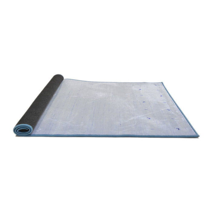 Sideview of Solid Blue Modern Rug, con900blu