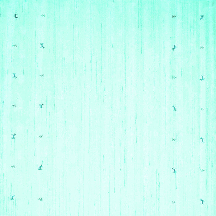 Square Machine Washable Solid Turquoise Modern Area Rugs, wshcon900turq