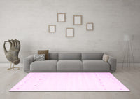 Machine Washable Solid Pink Modern Rug, wshcon900pnk