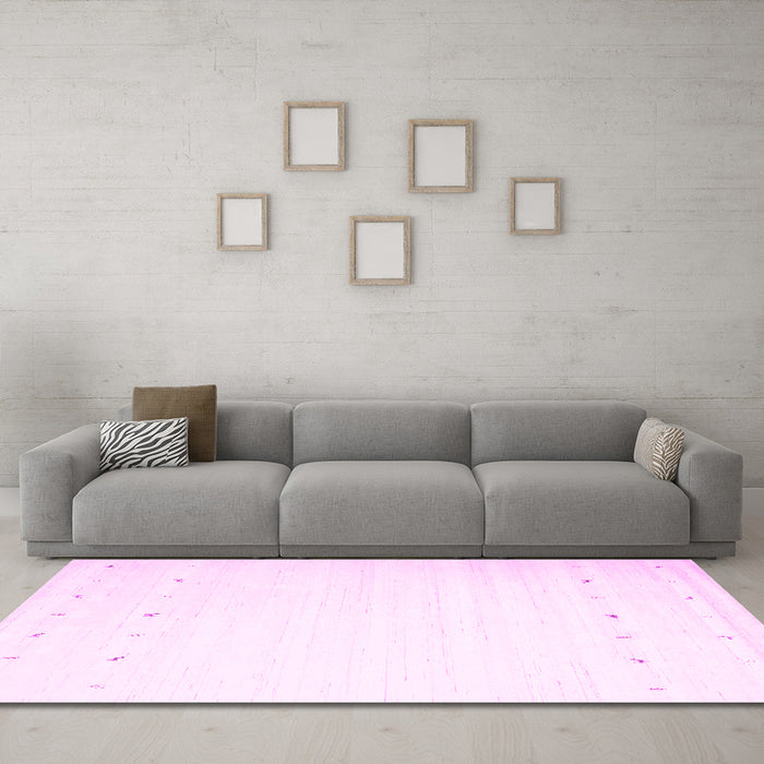 Machine Washable Solid Pink Modern Rug in a Living Room, wshcon900pnk