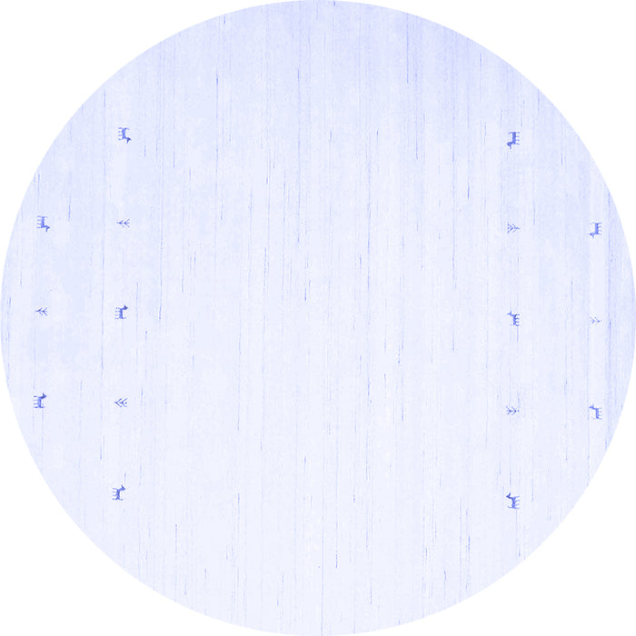 Round Machine Washable Solid Blue Modern Rug, wshcon900blu