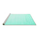 Sideview of Machine Washable Solid Turquoise Modern Area Rugs, wshcon901turq