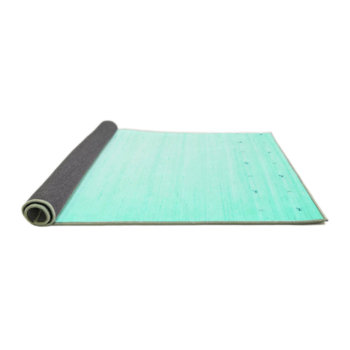 Sideview of Solid Turquoise Modern Rug, con901turq