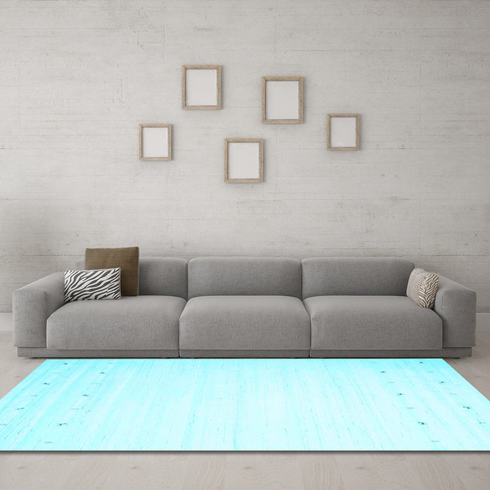 Machine Washable Solid Light Blue Modern Rug in a Living Room, wshcon901lblu
