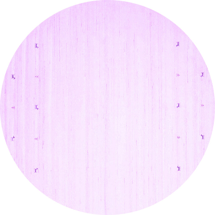 Round Machine Washable Solid Purple Modern Area Rugs, wshcon901pur