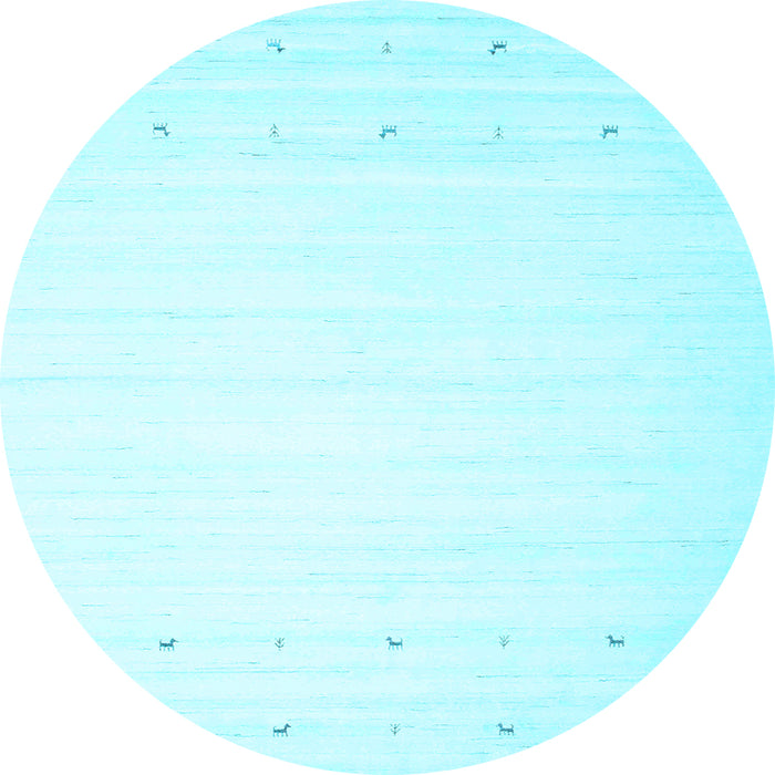 Round Solid Light Blue Modern Rug, con901lblu