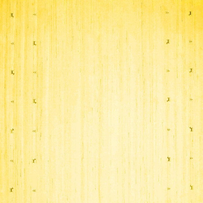 Square Machine Washable Solid Yellow Modern Rug, wshcon901yw