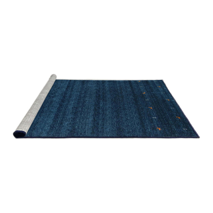 Serging Thickness of Machine Washable Contemporary Blue Rug, wshcon902