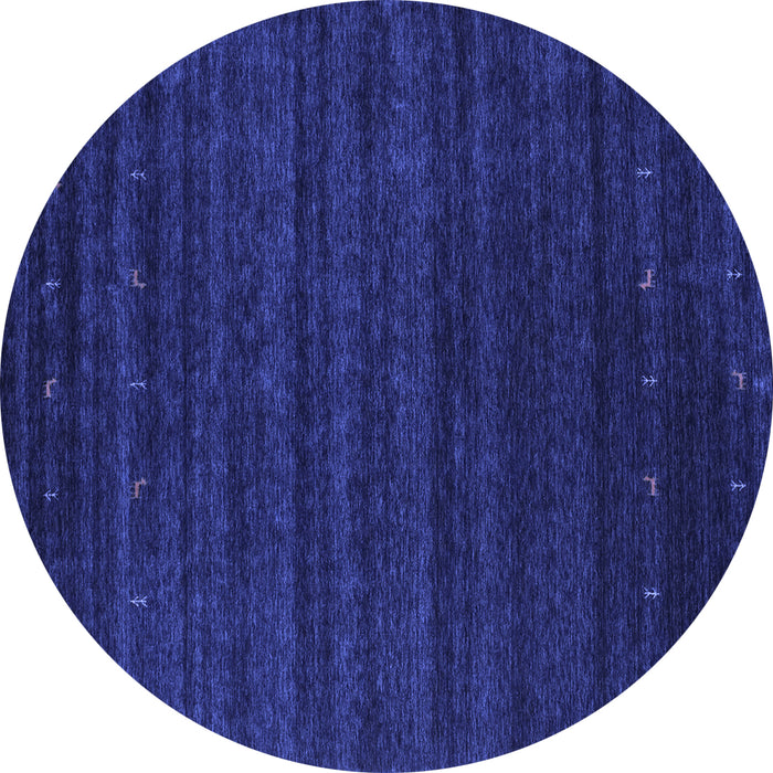 Round Abstract Blue Contemporary Rug, con902blu
