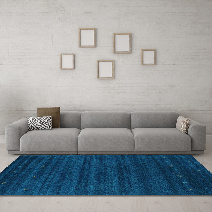 Machine Washable Abstract Light Blue Contemporary Rug in a Living Room, wshcon902lblu