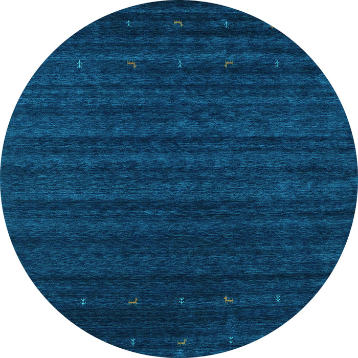 Round Machine Washable Abstract Light Blue Contemporary Rug, wshcon902lblu