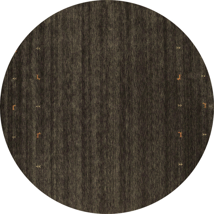 Round Machine Washable Abstract Brown Contemporary Rug, wshcon902brn