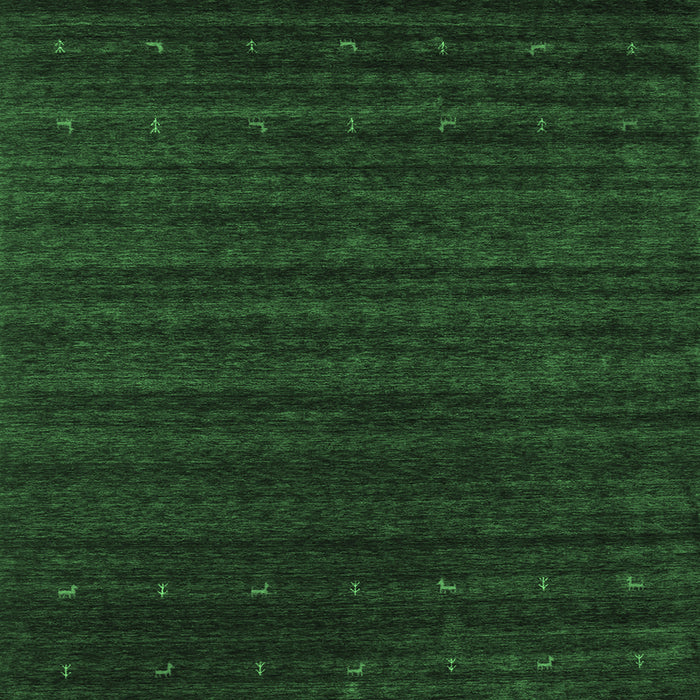 Square Abstract Emerald Green Contemporary Rug, con902emgrn