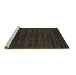Sideview of Machine Washable Abstract Brown Contemporary Rug, wshcon902brn