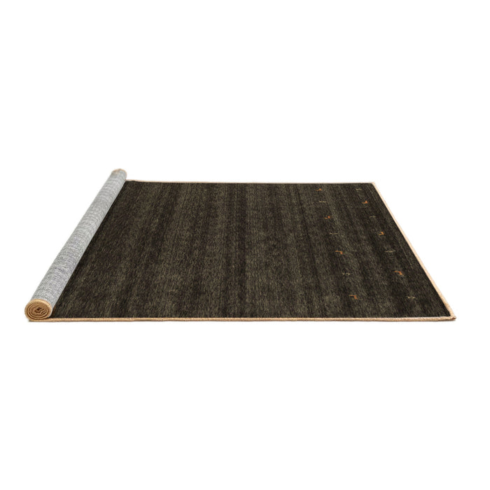 Sideview of Machine Washable Abstract Brown Contemporary Rug, wshcon902brn