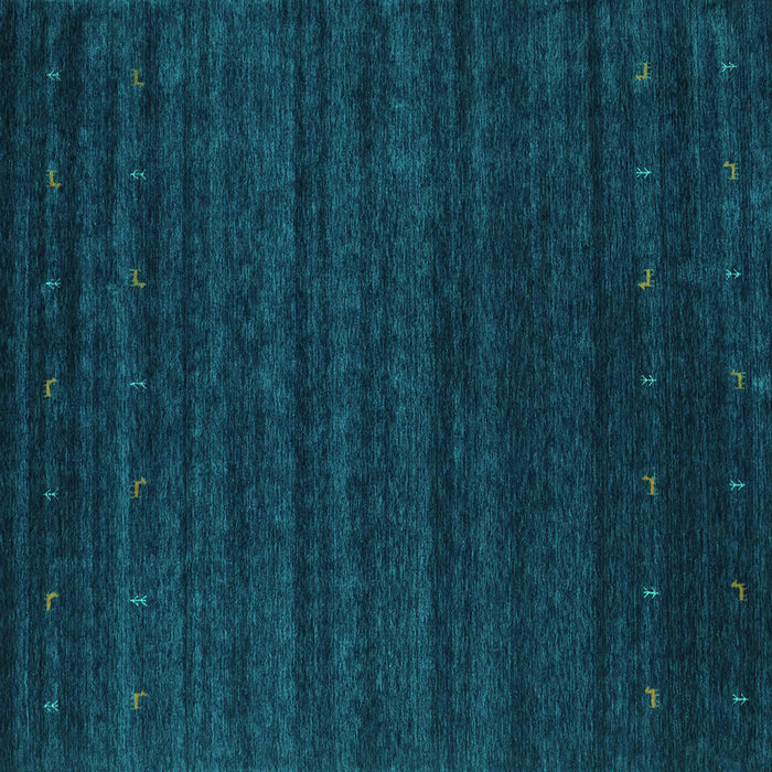 Square Machine Washable Abstract Turquoise Contemporary Area Rugs, wshcon902turq